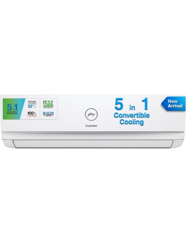 Air Conditioner: Godrej 1.5 Ton 3 Star (5-in-1 Convertible Cooling, 2023 Model, Stabilizer Free Operation (140-280 V Range), AC 1.5T EI 18TINV3R32 WWD) Inverter Split AC